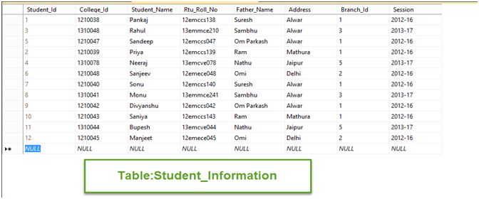Student Information 